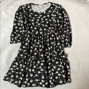Chenault Black and White Floral Dress